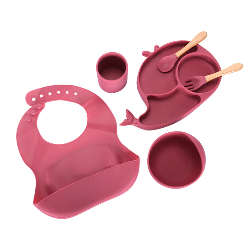 Conjunto de Alimentação para Bebés em Silicone com Forma de Baleia