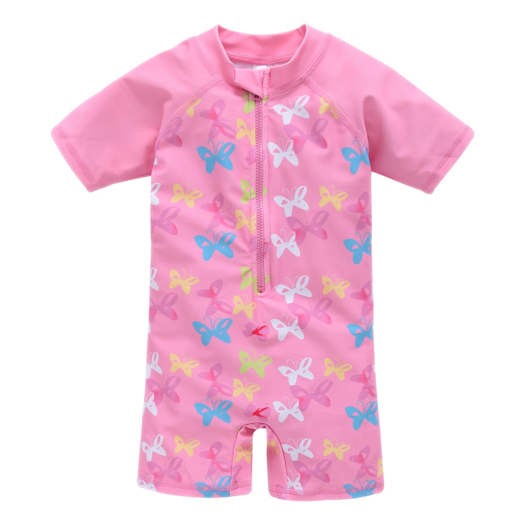 Printed sun protection clothing swimming swimsuit children's pink polyester sun protection clothing beach wear