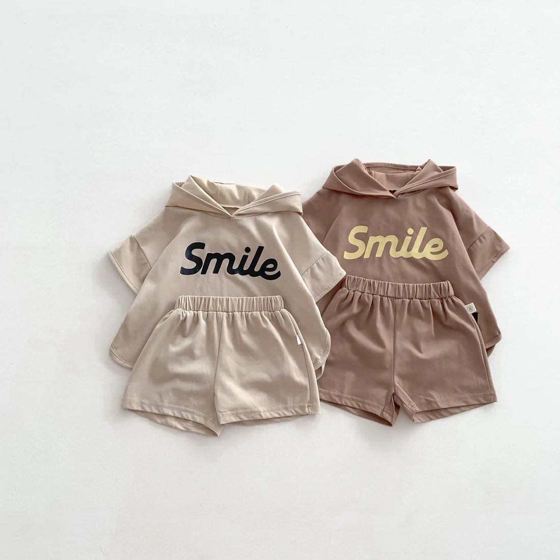 2Pcs short-sleeved hoodie infant set