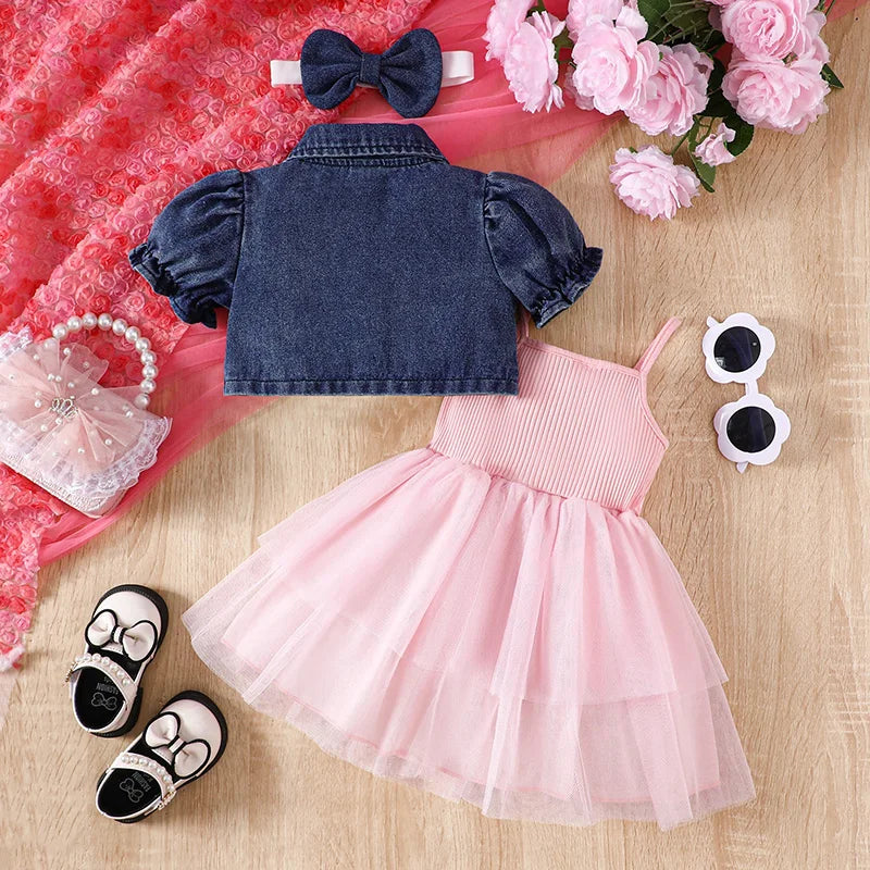 Girls denim dress sets