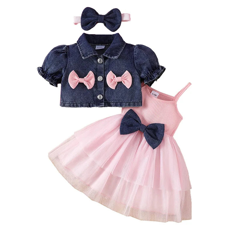 Girls denim dress sets