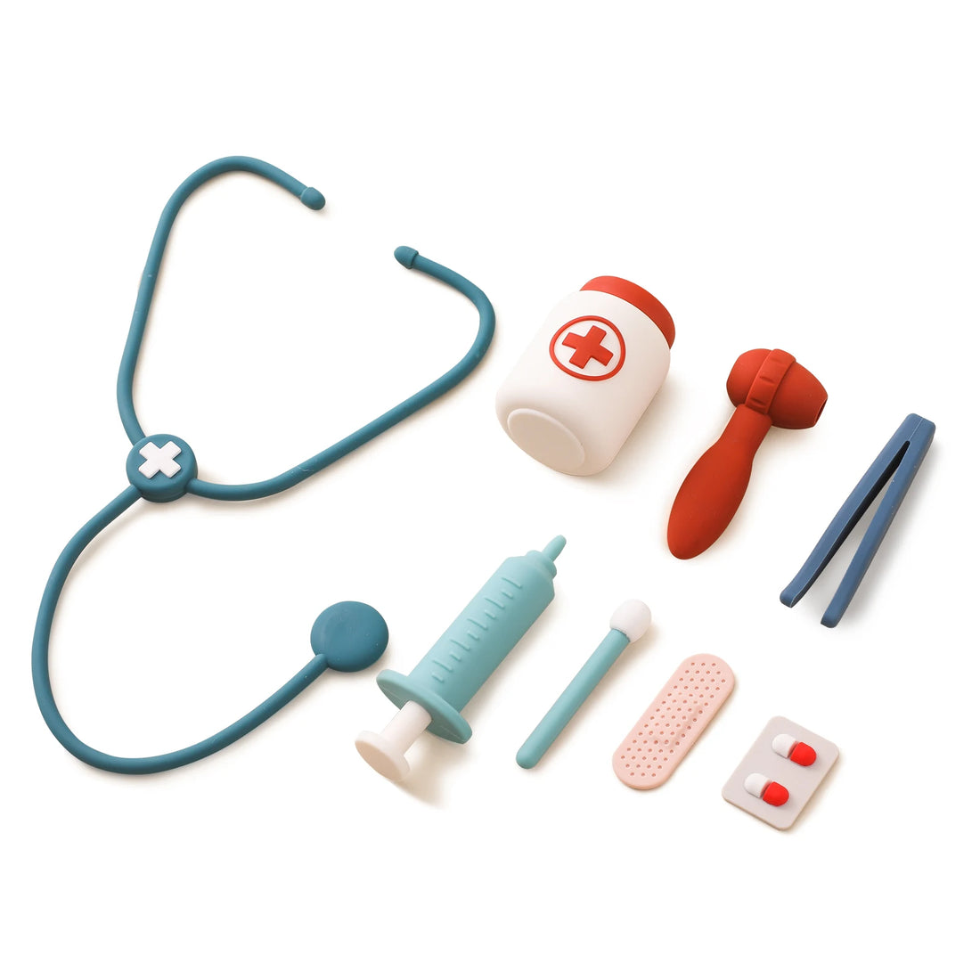 Food grade silicone little doctor simulation medical toy children role play toy gift set