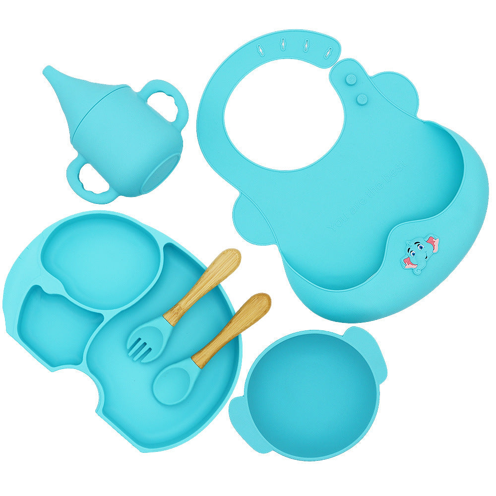 Elephant Silicone Baby Feeding Utensil Set