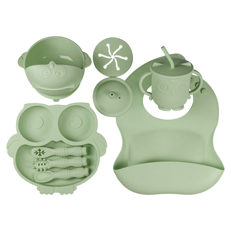 Owl Silicone Baby Feeding Set