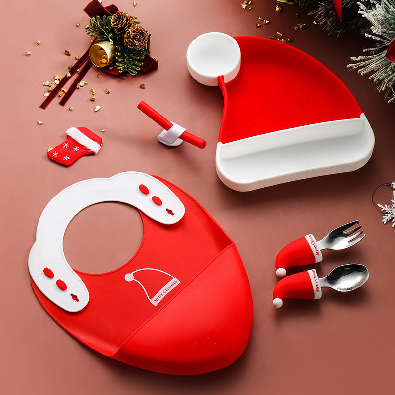 5-Piece Santa Hat Silicone Cutlery Set