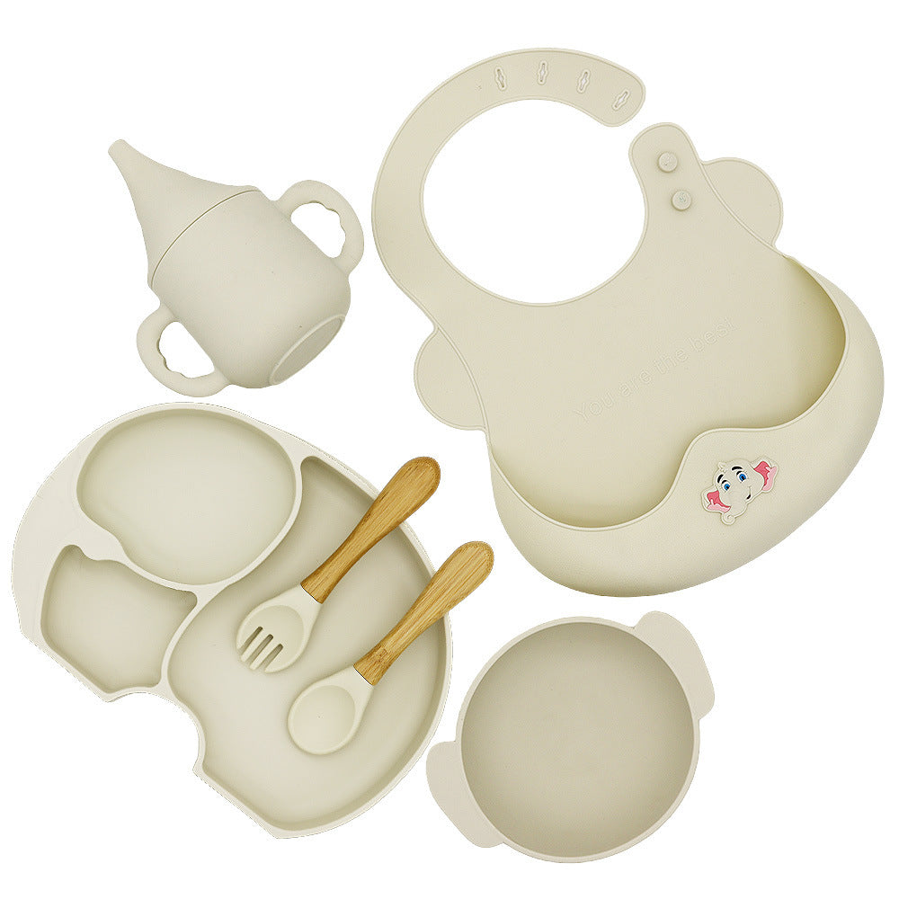 Elephant Silicone Baby Feeding Utensil Set