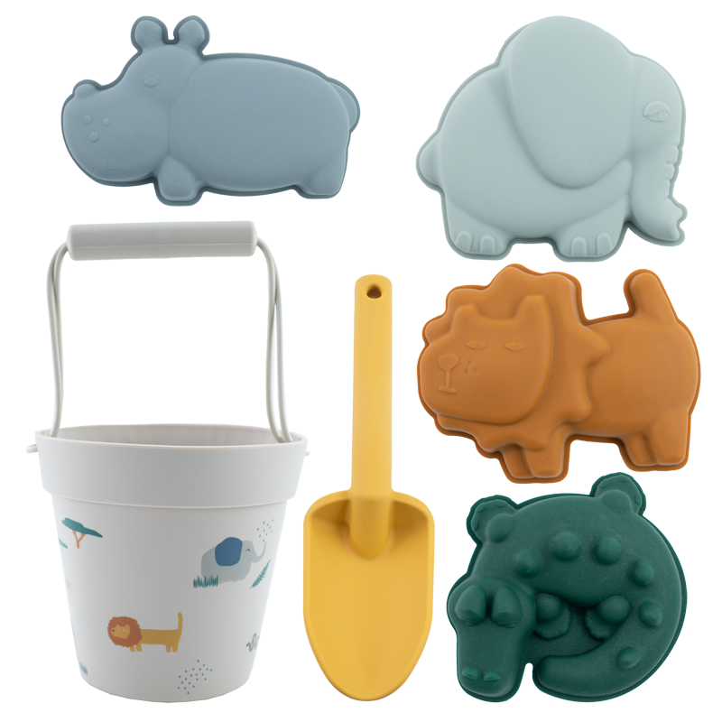 Food grade silicone beach bucket toy sets - siliconebabyessential.com