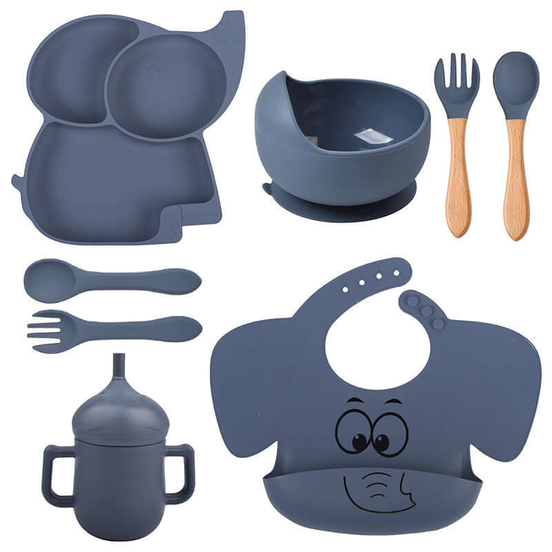 Elephant Suction Feeding Set - siliconebabyessential.com