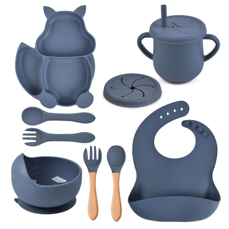 Food grade silicone squirrel suction feeding set - siliconebabyessential.com