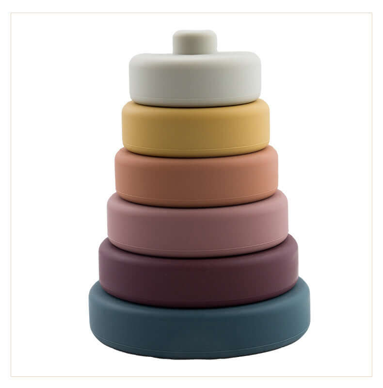 Food Grade Silicone Round Stackable Toy - siliconebabyessential.com