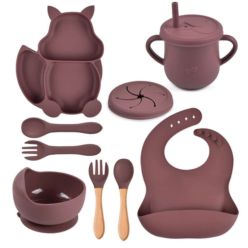 Food grade silicone squirrel suction feeding set - siliconebabyessential.com