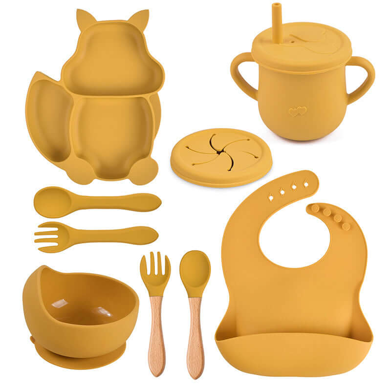 Food grade silicone squirrel suction feeding set - siliconebabyessential.com