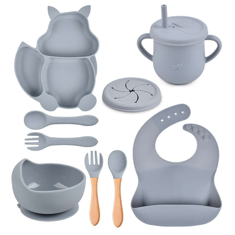 Food grade silicone squirrel suction feeding set - siliconebabyessential.com