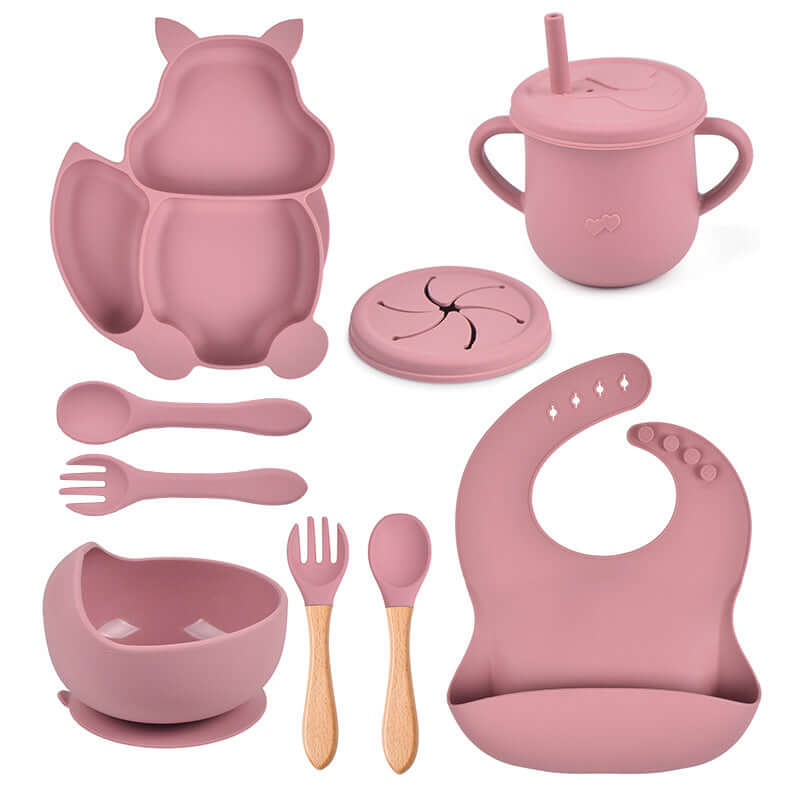 Food grade silicone squirrel suction feeding set - siliconebabyessential.com