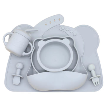 9-Piece Silicone Bear Suction Feeding Set