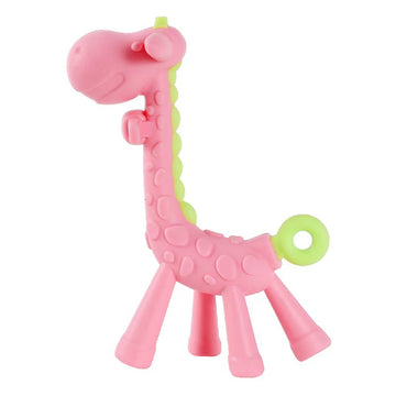 Silicone Giraffe Teether baby soother toy - siliconebabyessential.com