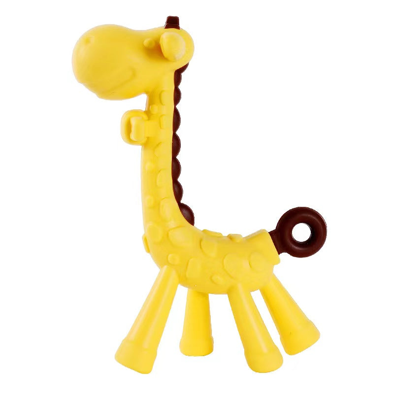 Silicone Giraffe Teether baby soother toy - siliconebabyessential.com