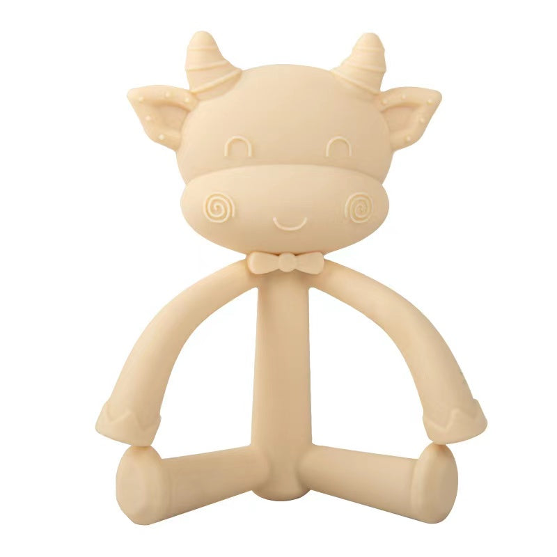 Silicone Cow Teether baby soother toy - siliconebabyessential.com