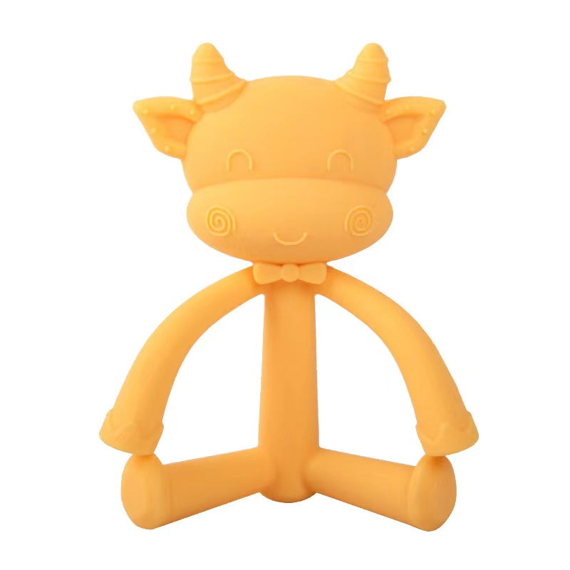 Silicone Cow Teether baby soother toy - siliconebabyessential.com