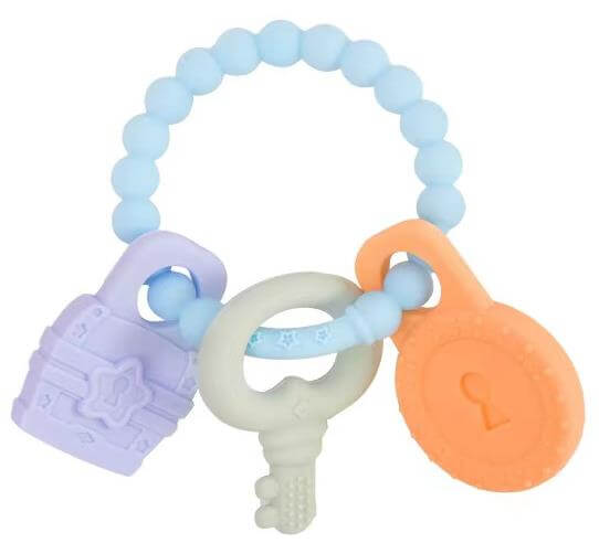 Food Grade Silicone Key Teether Rattle Ring - siliconebabyessential.com