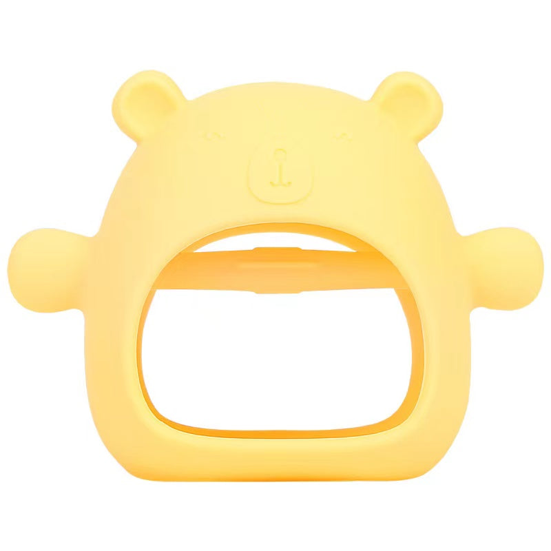 Silicone Bear Teether Glove baby soother toy - siliconebabyessential.com