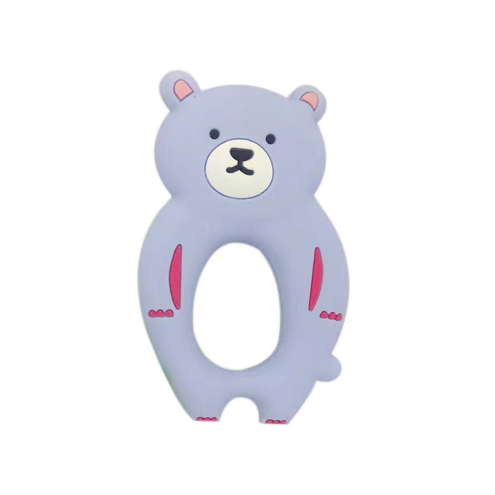 Silicone Bear teether newborn soother toy - siliconebabyessential.com