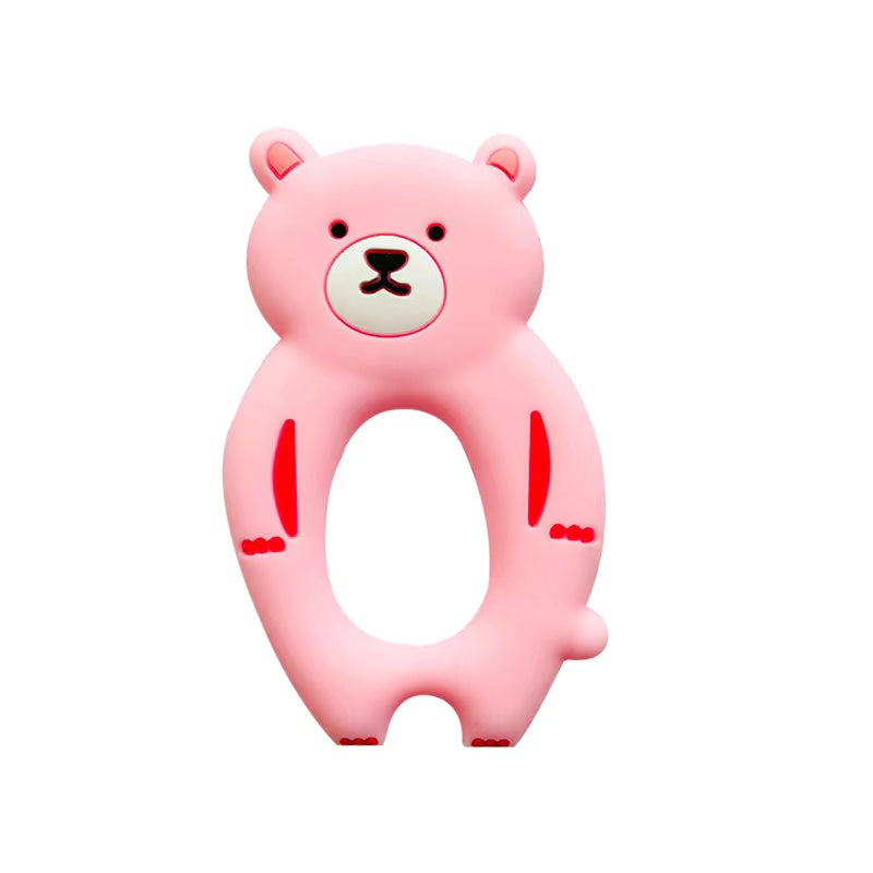 Silicone Bear teether newborn soother toy - siliconebabyessential.com