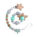 Star Teether Ring Dummy Chain Set - siliconebabyessential.com