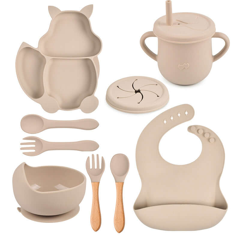 Food grade silicone squirrel suction feeding set - siliconebabyessential.com