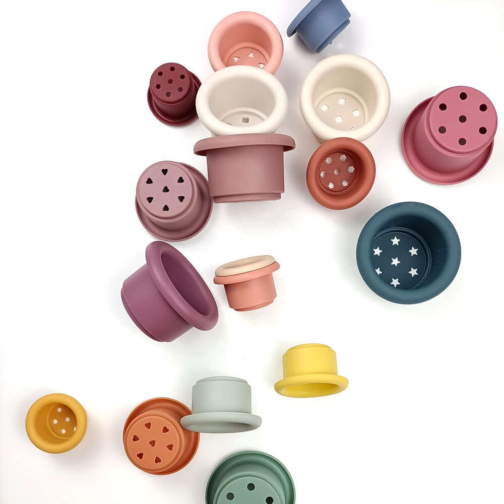 Food Grade Silicone stackable toy set- Cup - siliconebabyessential.com