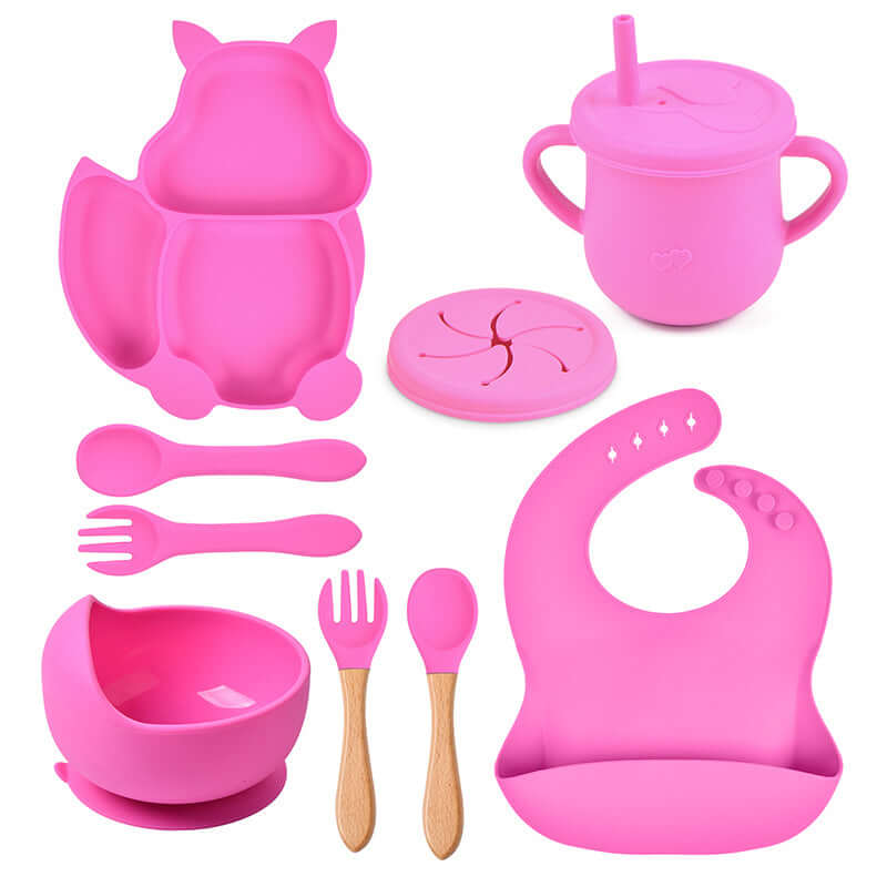 Food grade silicone squirrel suction feeding set - siliconebabyessential.com