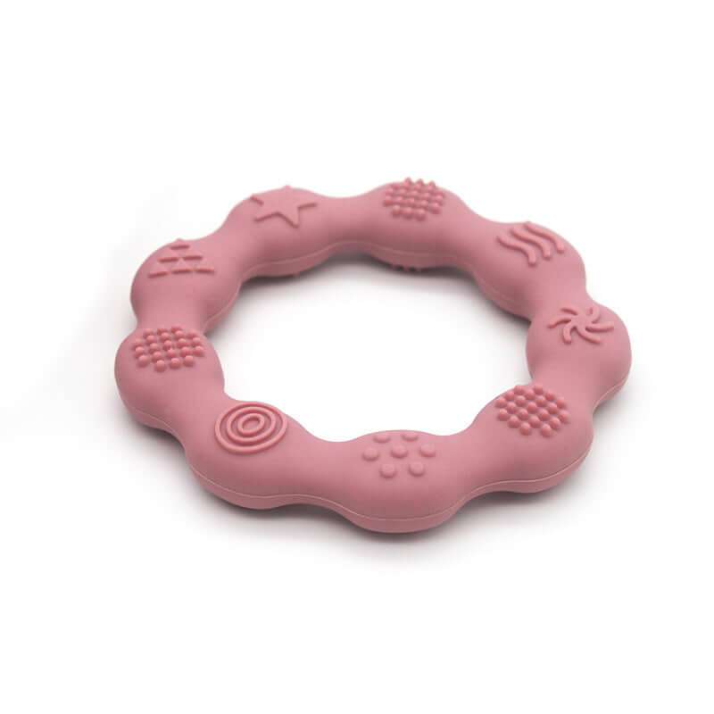 Food Grade Silicone flower ring Teether - siliconebabyessential.com