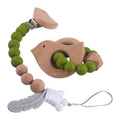 Wooden Animal Teether Ring & Dummy Chain Set - siliconebabyessential.com