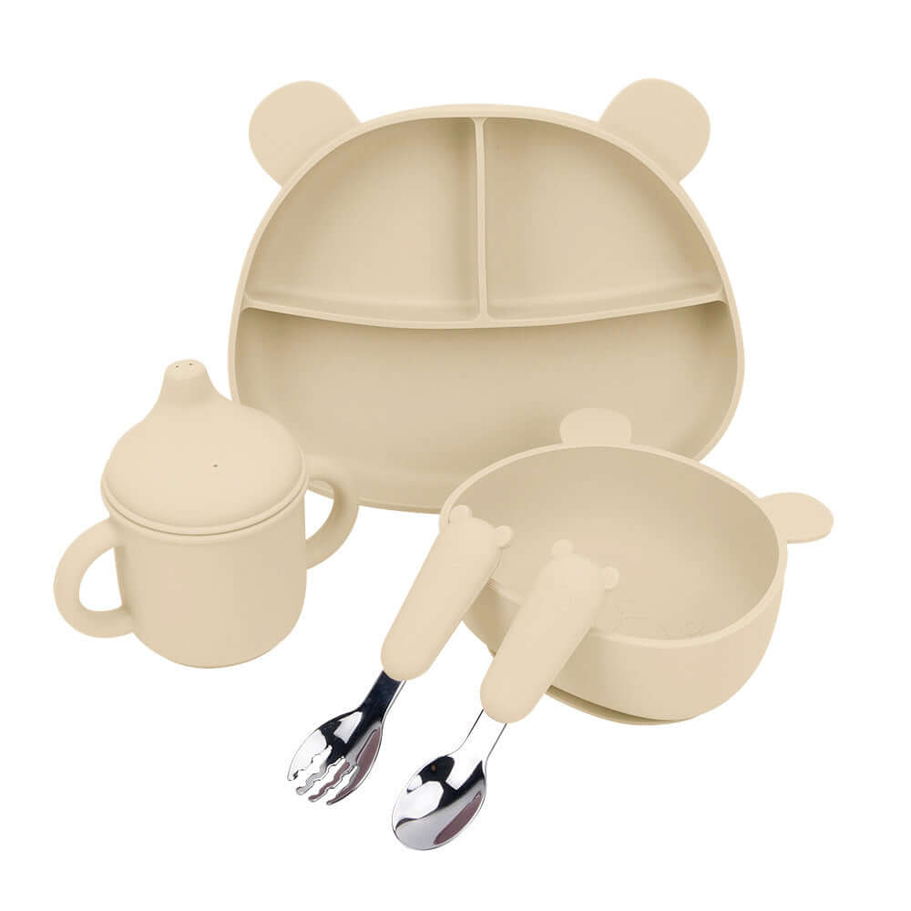 Food Grade Silicone Bear Feeding Set - siliconebabyessential.com