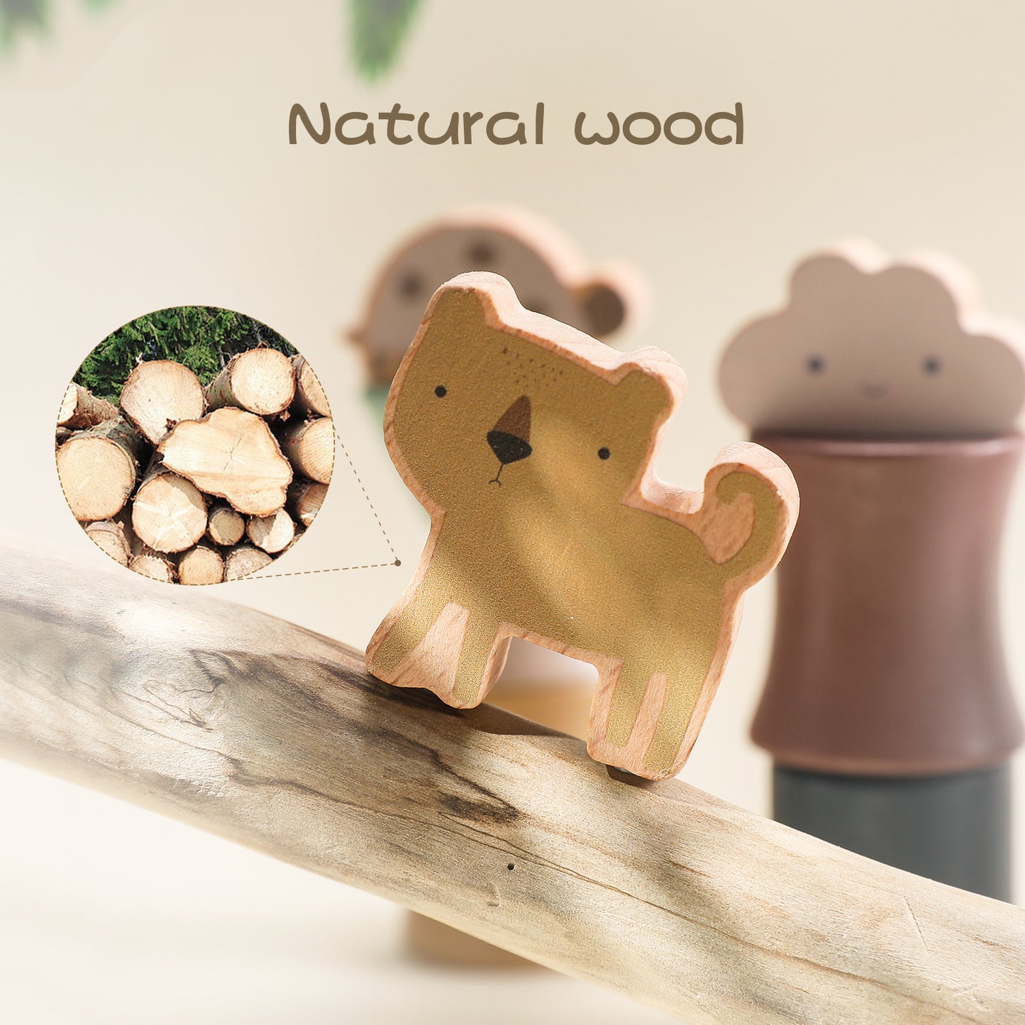 Ensemble de jouets empilables en bois pour animaux