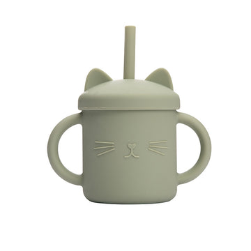 Food grade silicone CAT sippy cup for baby