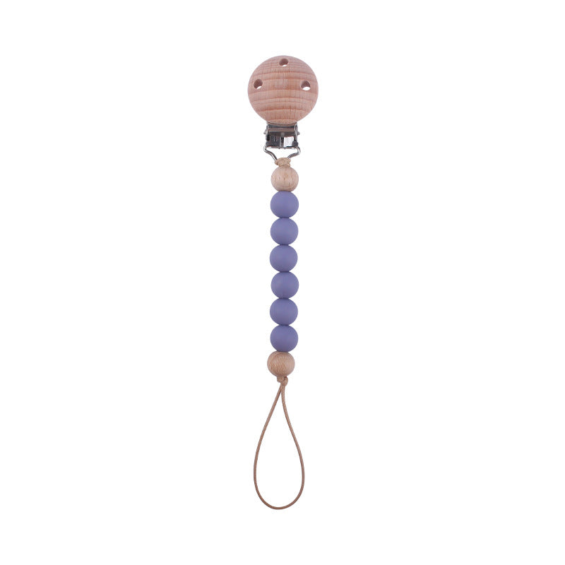 Wooden Bead Dummy Chain baby soother toy - siliconebabyessential.com