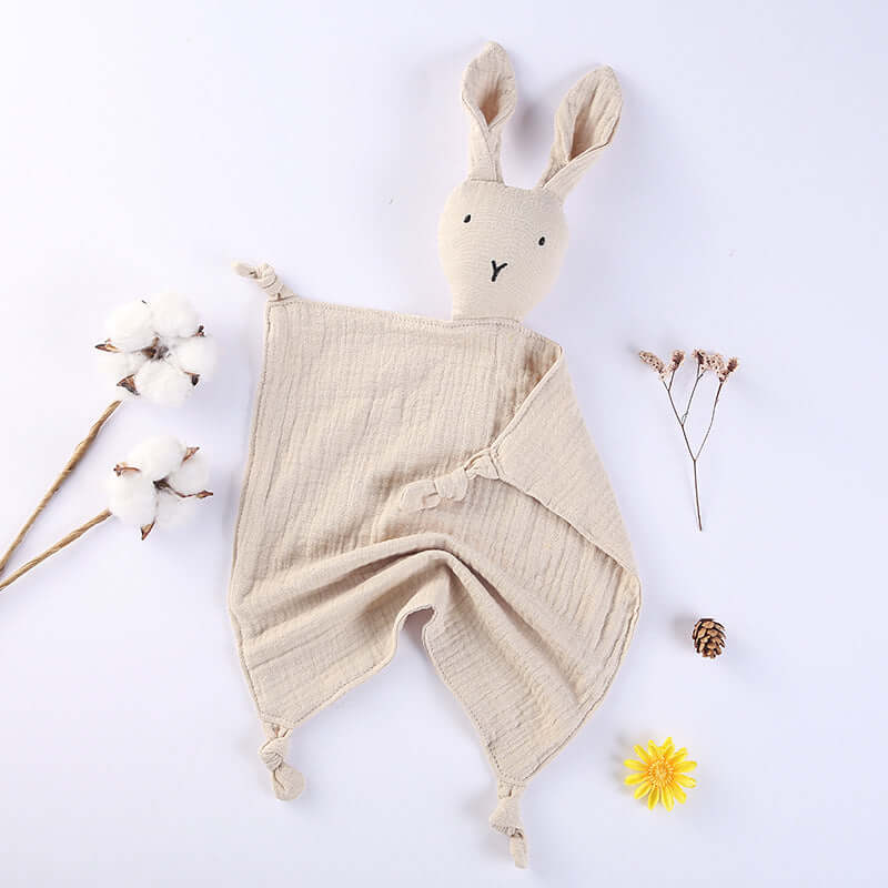 Baby Cotton Bunny Soother Towel - siliconebabyessential.com