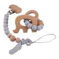 Wooden Animal Teether Ring & Dummy Chain Set - siliconebabyessential.com