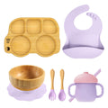 Bus Silicone Bamboo Suction Feeding Set - siliconebabyessential.com