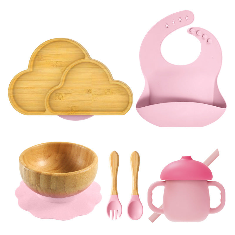 Silicone Cloud Bamboo Suction Feeding Set - siliconebabyessential.com