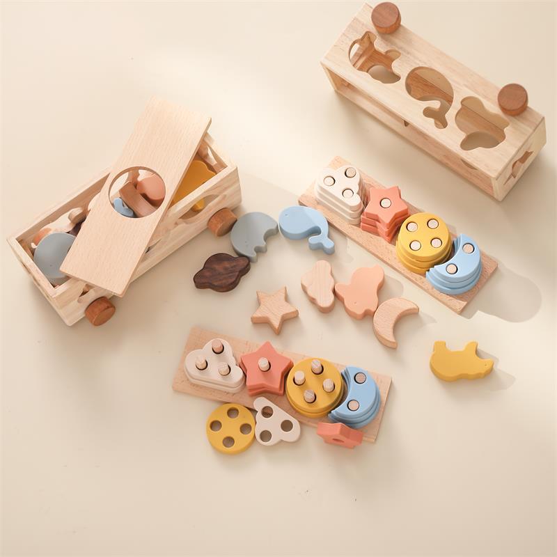 Wooden Pairing Intelligence Car Toy Set - siliconebabyessential.com