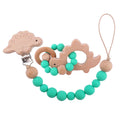 Wooden Teether Ring & Dummy Chain Set - siliconebabyessential.com