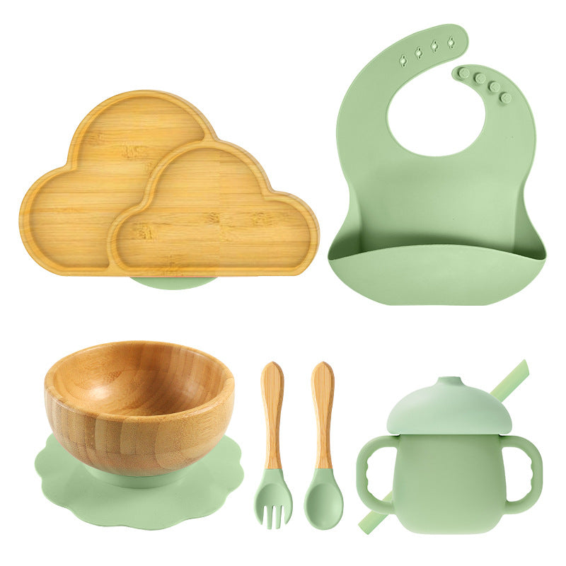 Silicone Cloud Bamboo Suction Feeding Set - siliconebabyessential.com