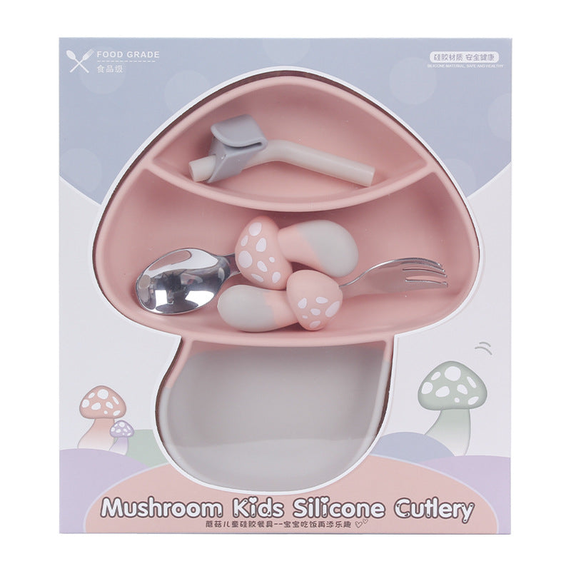 Silicone Mushroom Suction Feeding Set - siliconebabyessential.com