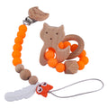 Wooden Animal Teether Ring & Dummy Chain Set - siliconebabyessential.com