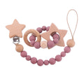 Wooden Teether Ring & Dummy Chain Set - siliconebabyessential.com