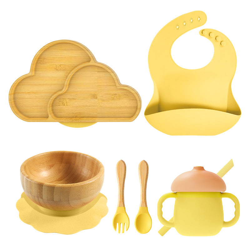 Silicone Cloud Bamboo Suction Feeding Set - siliconebabyessential.com