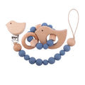 Wooden Teether Ring & Dummy Chain Set - siliconebabyessential.com