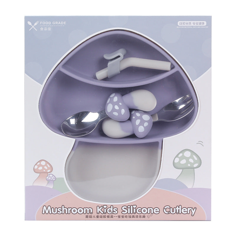 Silicone Mushroom Suction Feeding Set - siliconebabyessential.com